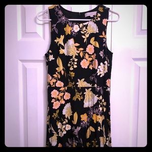 Fall floral sleeveless Loft dress